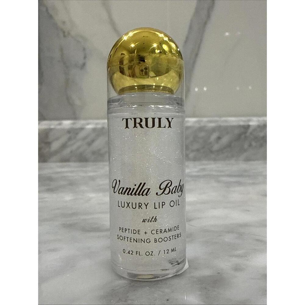 Truly VANILLA BABY Luxury Lip Oil New/Sealed w/Peptide + Ceramide 0.42 Fl Oz